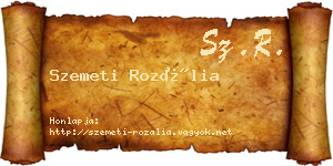 Szemeti Rozália névjegykártya
